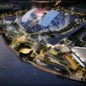 In Progress: Singapore Sports Hub / Arup (7) Aerial South West © Singapore Sports Hub, Oaker