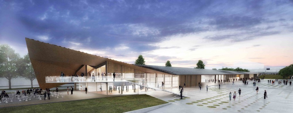 ‘Under One Roof’ Experimental Pavilion Competition Winning Proposal / Kengo Kuma & Associates + Holzer Kobler Architekturen
