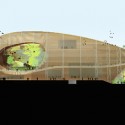 WORKac to design new Assembly Hall in Central Africa (8) Elevation © WORKac