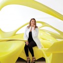 Zaha at her London studio on the “Lotus” via Glamour Magazine