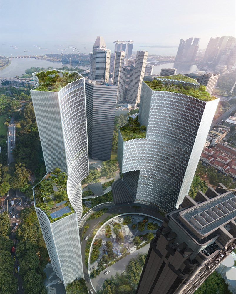 Büro Ole Scheeren unveils ‘DUO’ towers in Singapore