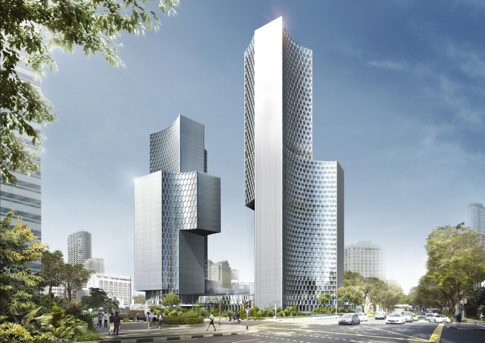 Büro Ole Scheeren unveils ‘DUO’ towers in Singapore