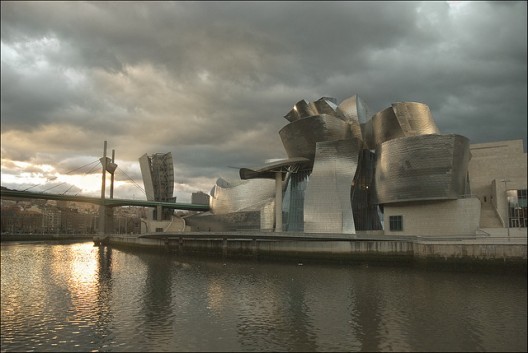 Gehry’s Guggenheim Museum in Bilbao inspired cities across Spain to get their own “Guggenheim,” many of which now stand empty/unfinished in the light of the country’s economic crisis. Photo via Flickr User CC Txanoduna