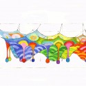 Meet the Artist Behind Those Amazing, Hand-Knitted Playgrounds A sketch for Wonder Space II, by Toshiko Horiuchi MacAdam and Interplay, at Hakone Open Air Museum.