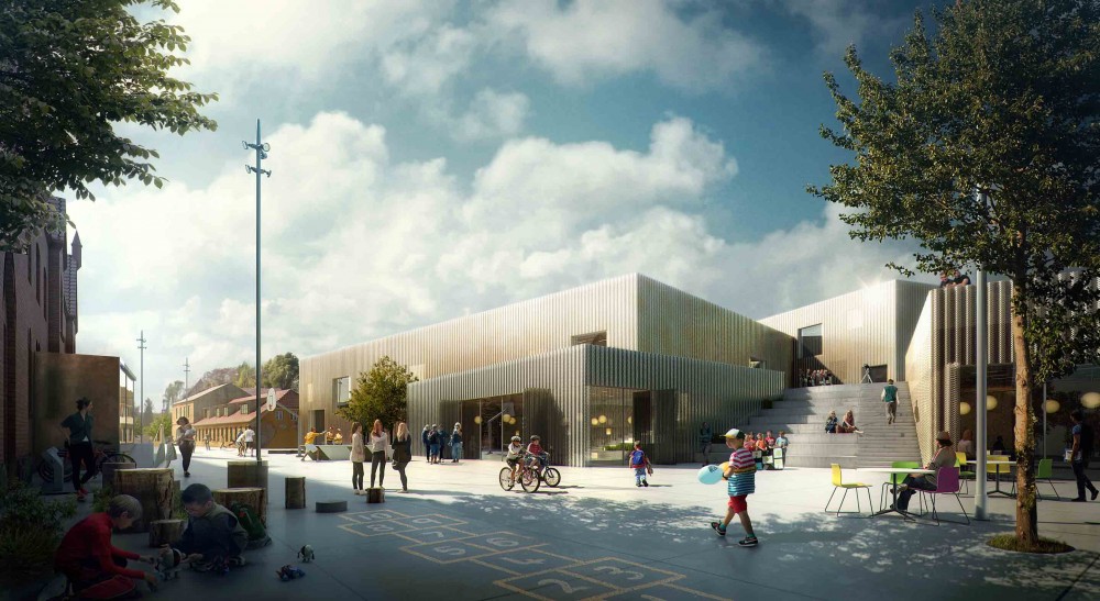 The New Urban School, Mixed Use Sports Complex Proposal / EFFEKT + Rubow