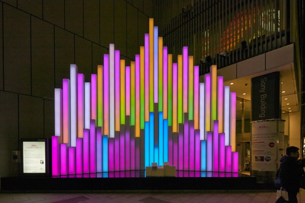 Sony Building “Crystal Aqua Trees” Installation / Torafu Architects