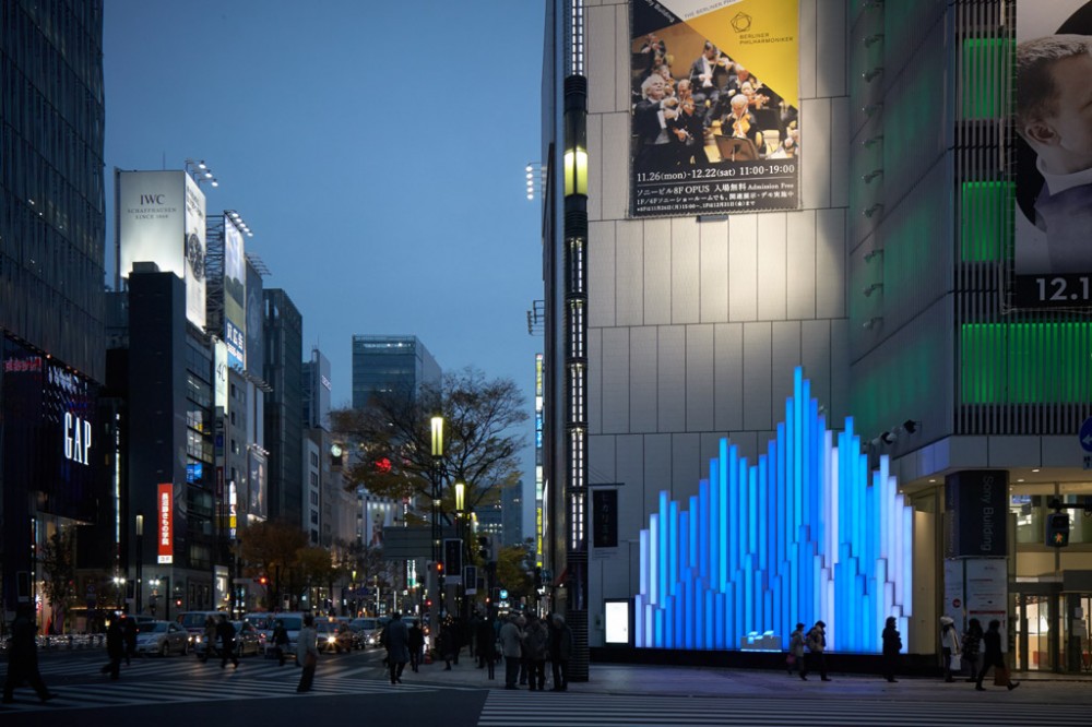 Sony Building “Crystal Aqua Trees” Installation / Torafu Architects