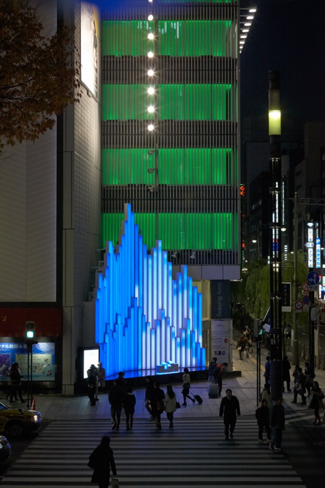 Sony Building “Crystal Aqua Trees” Installation / Torafu Architects