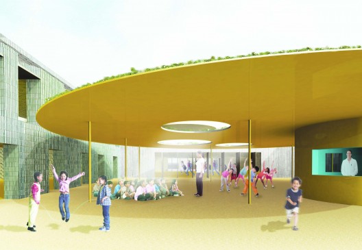 'Mosaic' Innovative, Bioclimatic, European School Complex Competition Entry (2)