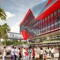 HASSELL, OMA, and Populous To Redevelop Sydney Harbour The Theatre, view from Tumbalong Place. Image © SICEEP