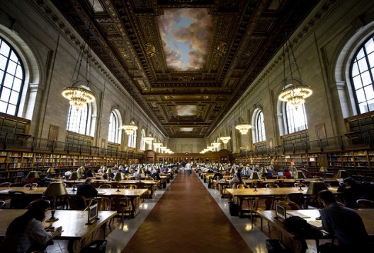The Rose Reading Room of the New York Public Library. Image via Flickr User Brother O'Mara.