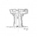 Donate to Architecture for Humanity, Get A Famous Architect's Sketch Paolo Soleri  Untitled c.1977  Pen and ink 8.5 x 11. Image via Architecture for Humanity