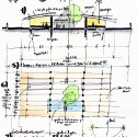 Donate to Architecture for Humanity, Get A Famous Architect's Sketch Renzo Piano  Original hand drawn plans, La scuola a S. José di Costarica.  Pen, Pencil, Ink, and Post-It on Trace Paper 17.5 x 24.5. Image via Architecture for Humanity