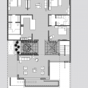 Twin Courtyard House / Charged Voids First Floor Plan
