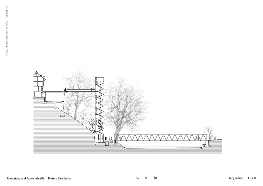 Limmat Footbridge and Promenade Lift / Leuppi & Schafroth Architekten