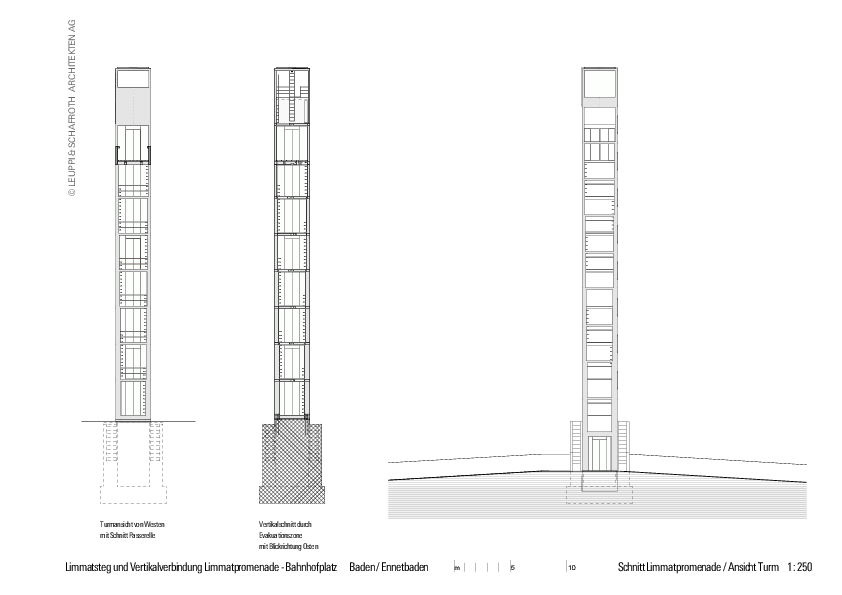 Limmat Footbridge and Promenade Lift / Leuppi & Schafroth Architekten