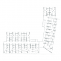 Edificio de 37 Viviendas y un Centro de Atención Primaria en Les Preses / LEP Arquitectura + XCM Arquitectura Edificio de 37 Viviendas y un Centro de Atención Primaria en Les Preses / LEP Arquitectura + XCM Arquitectura First Floor Plan