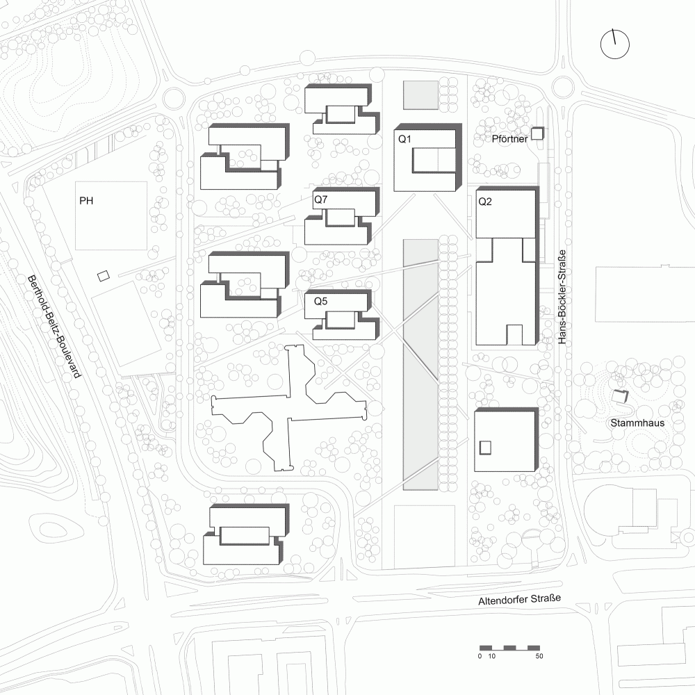 Q1, ThyssenKrupp Quarter Essen / JSWD Architekten + Chaix & Morel et Associés