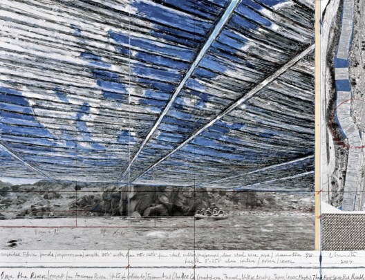 © Over the River (Project for Arkansas River, State of Colorado) Collage 2007 17 x 22