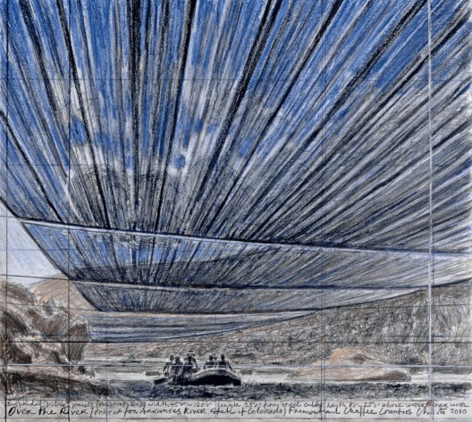 © Over the River (Project for Arkansas River, State of Colorado) Drawing 2010 13 7/8 x 15 1/4