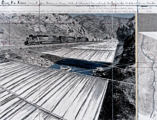 © Over the River (Project for Arkansas River, State of Colorado) Collage 2010 17 x 22