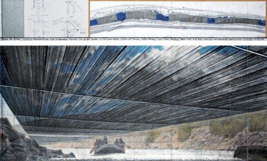© Over the River (Project for Arkansas River, State of Colorado) Drawing 2010 in two parts 15 x 96