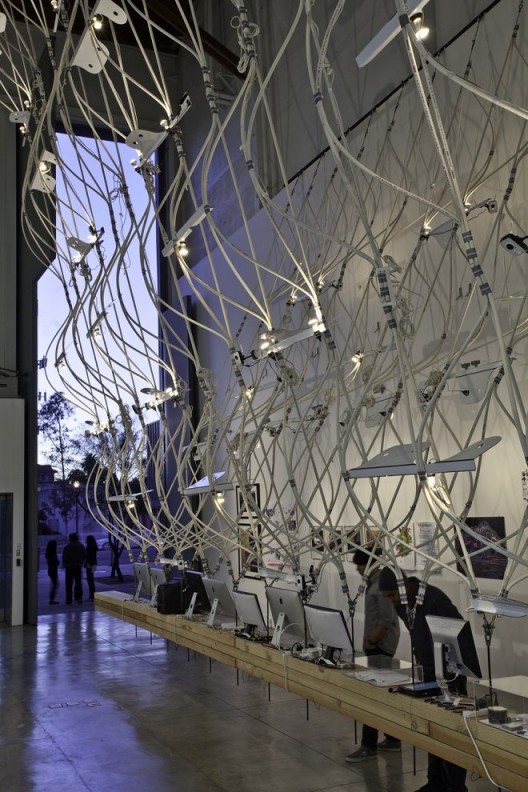 The Rather Large Array in Art Center's Wind Tunnel Gallery. Photo by Joshua White