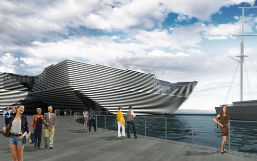 Kengo Kuma's competition winning design for the V&A at Dundee. Courtesy V&A.