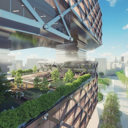 “Le Cinq” Office Tower / Neutelings Riedijk Architects, Rendering by Visualisatie A2STUDIO