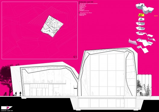 floor plan and section