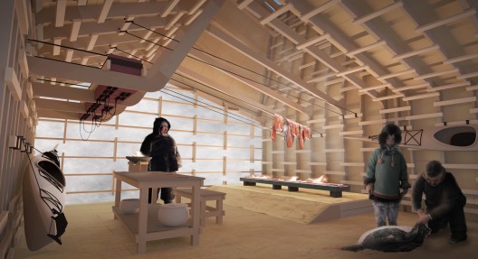 Interior rendering of Arctic Food Network cabin © Lateral Office, 2012