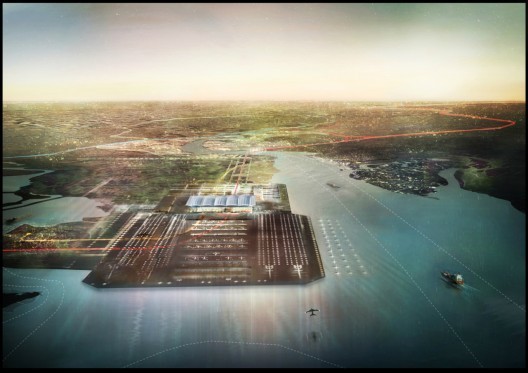 Foster and Partners' Hub Proposal in the Thames Estuary. Image courtesy of Foster and Partners.