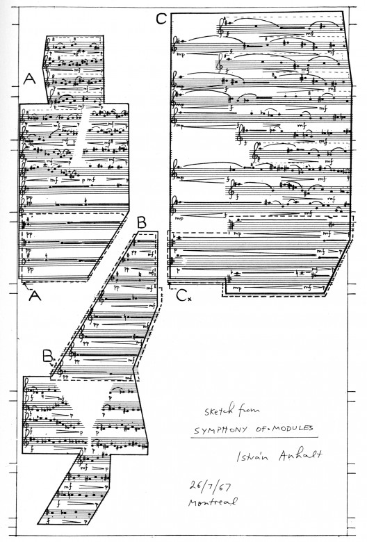 István Anhalt's sketch of the Symphony of Modules, which took him five years to compose. © Iwan Baan