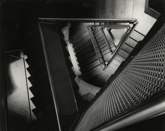 Yale University Art Gallery, ca. 1954. Construction view of staircase. Photo © Lionel Feininger. Yale University Art Gallery Archives.