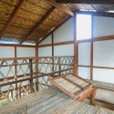 Bamboo strip loft with hatch door