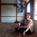 Home owners grandmother relaxes in loft