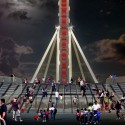 Updated Plans Released for Chicago's Navy Pier Wave Wall at night; Courtesy of nARCHITECTS