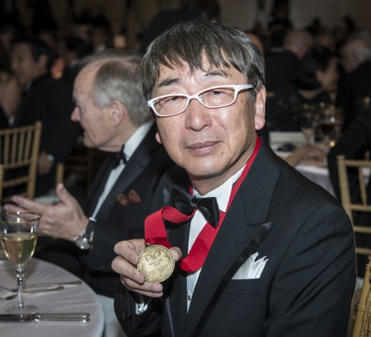 Toyo Ito with the Pritzker Medal