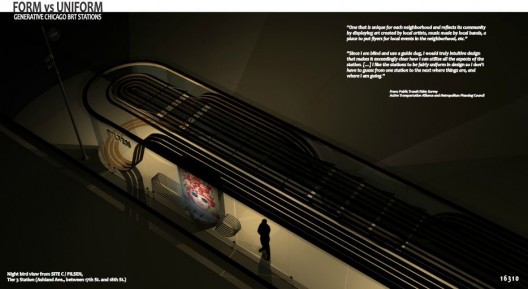 1st place 'Form vs. Uniform: Generative Chicago BRT Stations' / Courtesy of Hesam T. Rostami and Bahareh Atash
