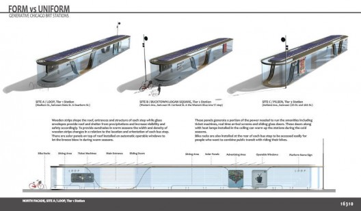 1st place 'Form vs. Uniform: Generative Chicago BRT Stations' / Courtesy of Hesam T. Rostami and Bahareh Atash