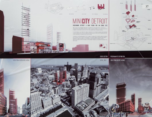 2013 "Redesigning Detroit: A New Vision for an Iconic Site" Winners Announced 1st Place "MINICITY Detroit” by Davide Marchetti and Erin Pellegrino