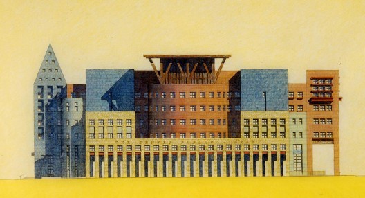 Drawings of Denver Central Library by Michael Graves, a proponent of postmodernist architecture. Image © Michael Graves