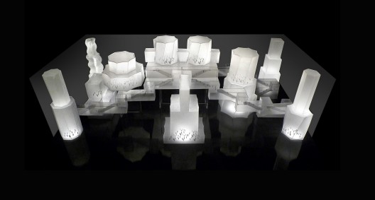 Interior public spaces and circulation, represented as solids; Courtesy of Gehry Partners