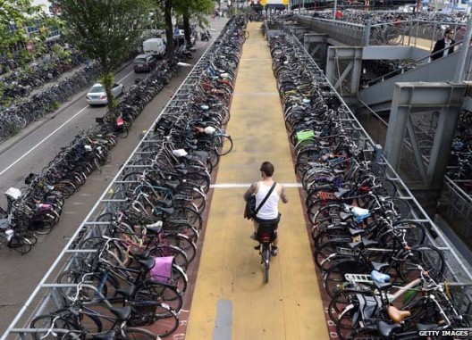 Bike parking in Amsterdam. Image Courtesy of Getty Images
