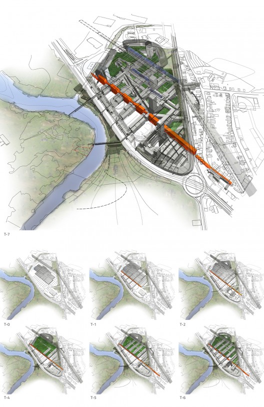 Design for the Dedham E-Mall, a typical mall transformed into a hybrid building type. Image Courtesy of Paul Lukez Architecture