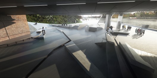 Design option for new skateable space at Southbank Centre by 42 Architects. Image Courtesy of The Southbank Centre