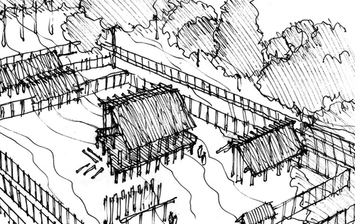 The Ise Shrine: Deconstruction. Sketch by Miller Yee Fong, Architect. Image Courtesy of The Huffington Post