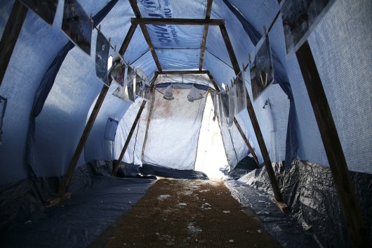 The interior of a standard issue UNHCR tent. Many families live in tents like these for years. Image Courtesy of Crossroads Foundation Photos, Flickr User Crossroad Foundation Photos