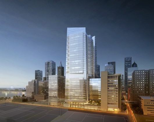 Goettsch Partners and Ballinger Proposal. Image Courtesy of Northwestern University