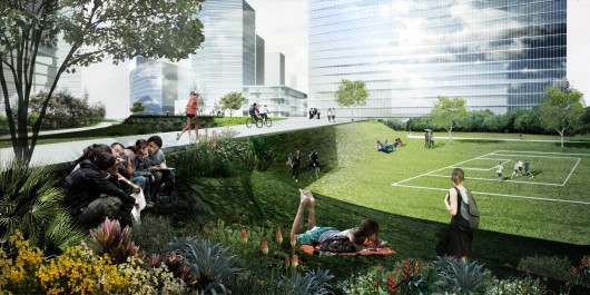 A render for OMA's Bogota masterplan. . Image Courtesy of OMA